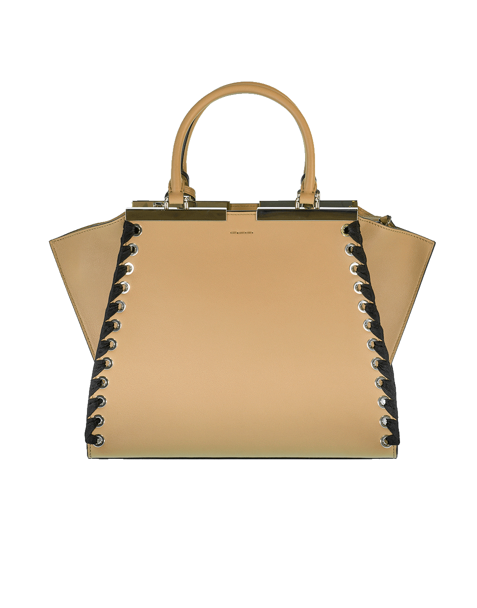 FENDI-3Jours Whipstitch Shopper Bag-TAN/BLK