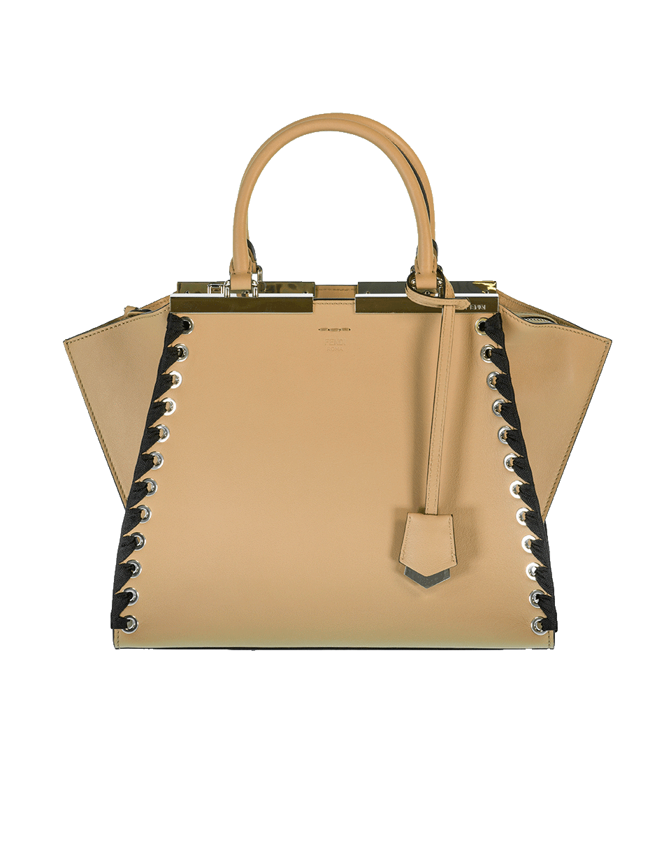 FENDI-3Jours Whipstitch Shopper Bag-TAN/BLK