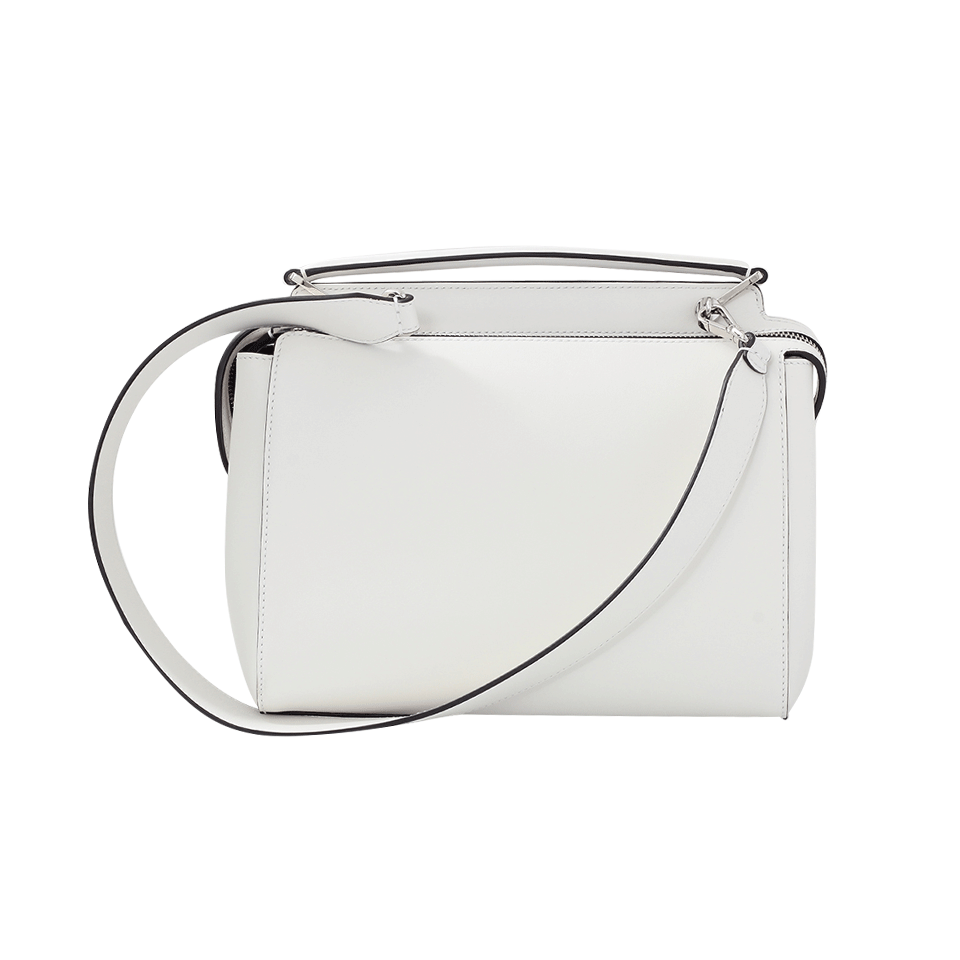 FENDI-Dotcom Grommet And Woven Purse-WHITE