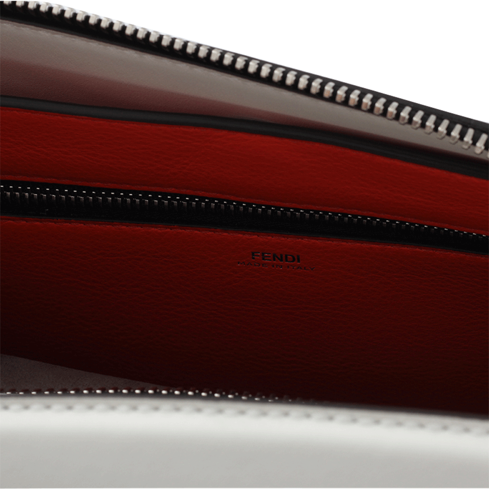 FENDI-Dotcom Grommet And Woven Purse-WHITE
