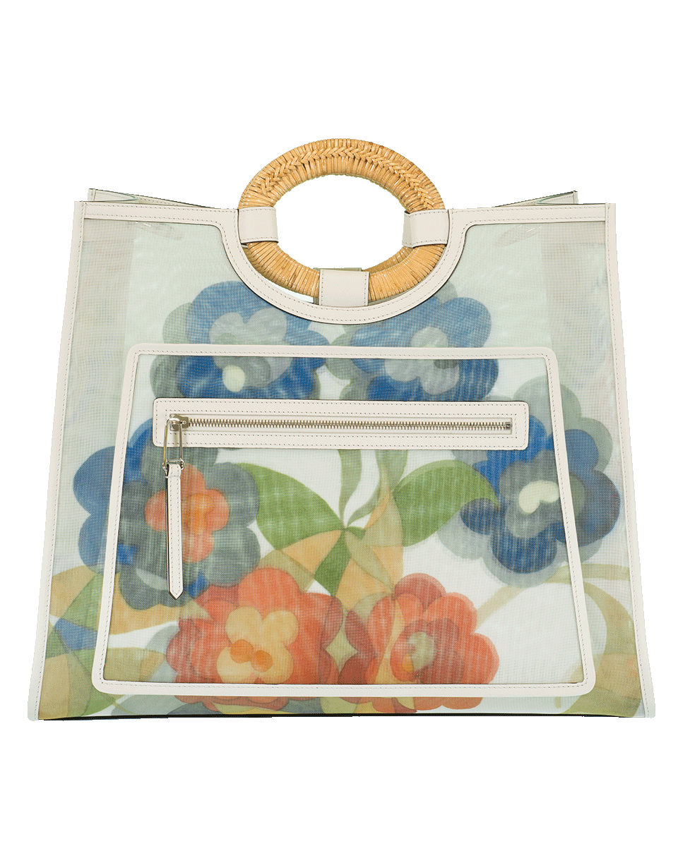 FENDI-Flowers Shopping Bag-WHITE