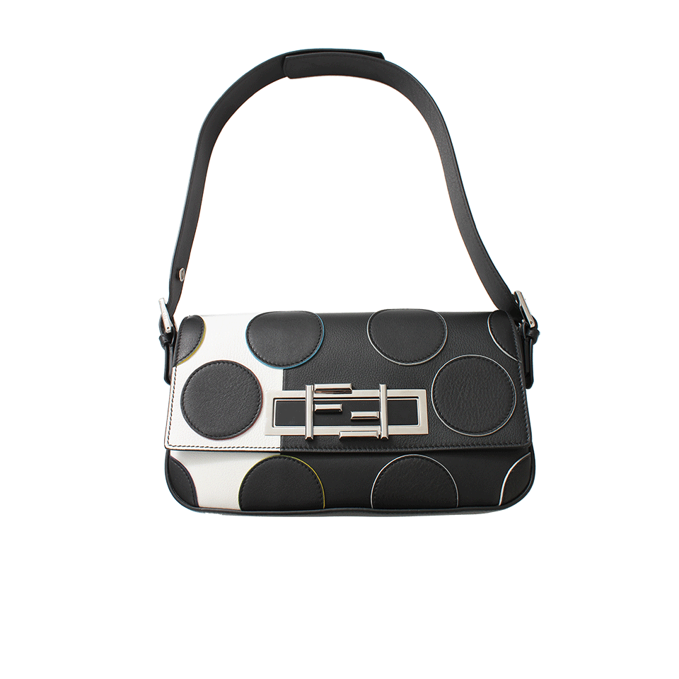 FENDI-3Baguette Shoulder Bag-WHT/BLK