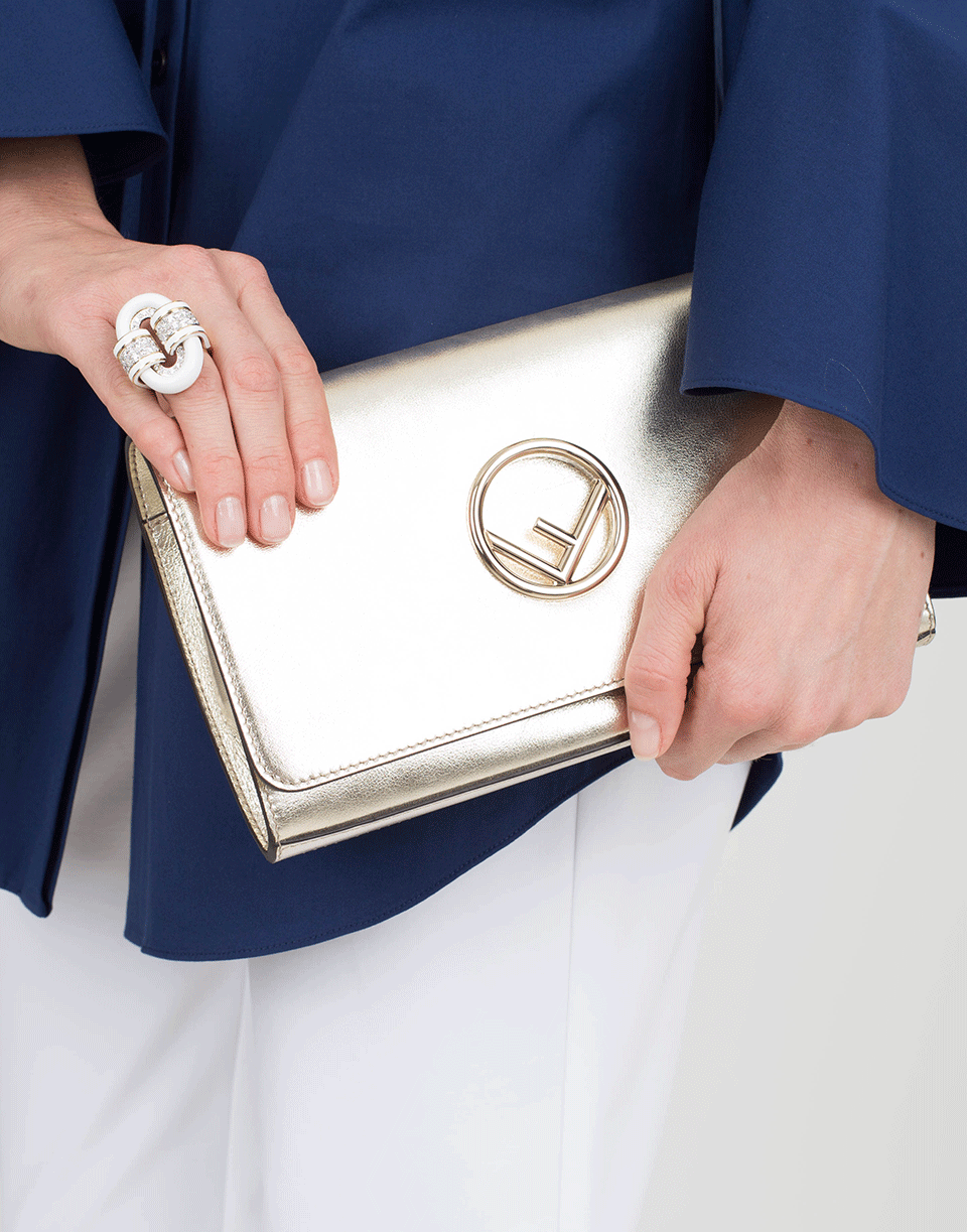 FENDI-Wallet On Chain With Logo-CHAMPGNE