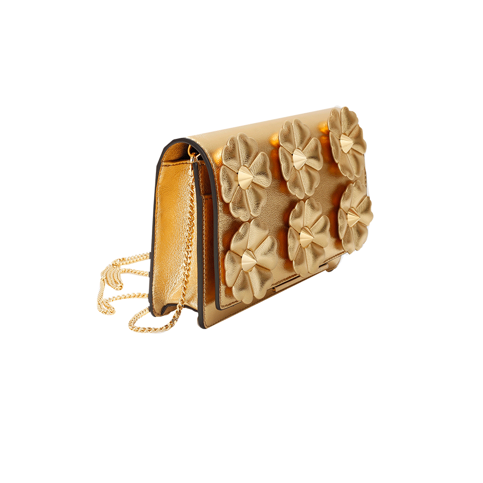 FENDI-Metallic Chain Wallet-GOLD