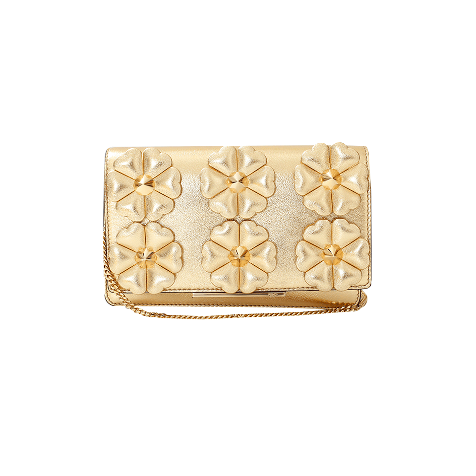 FENDI-Metallic Chain Wallet-GOLD