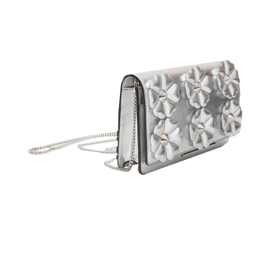 FENDI-Metallic Chain Wallet-SILVER