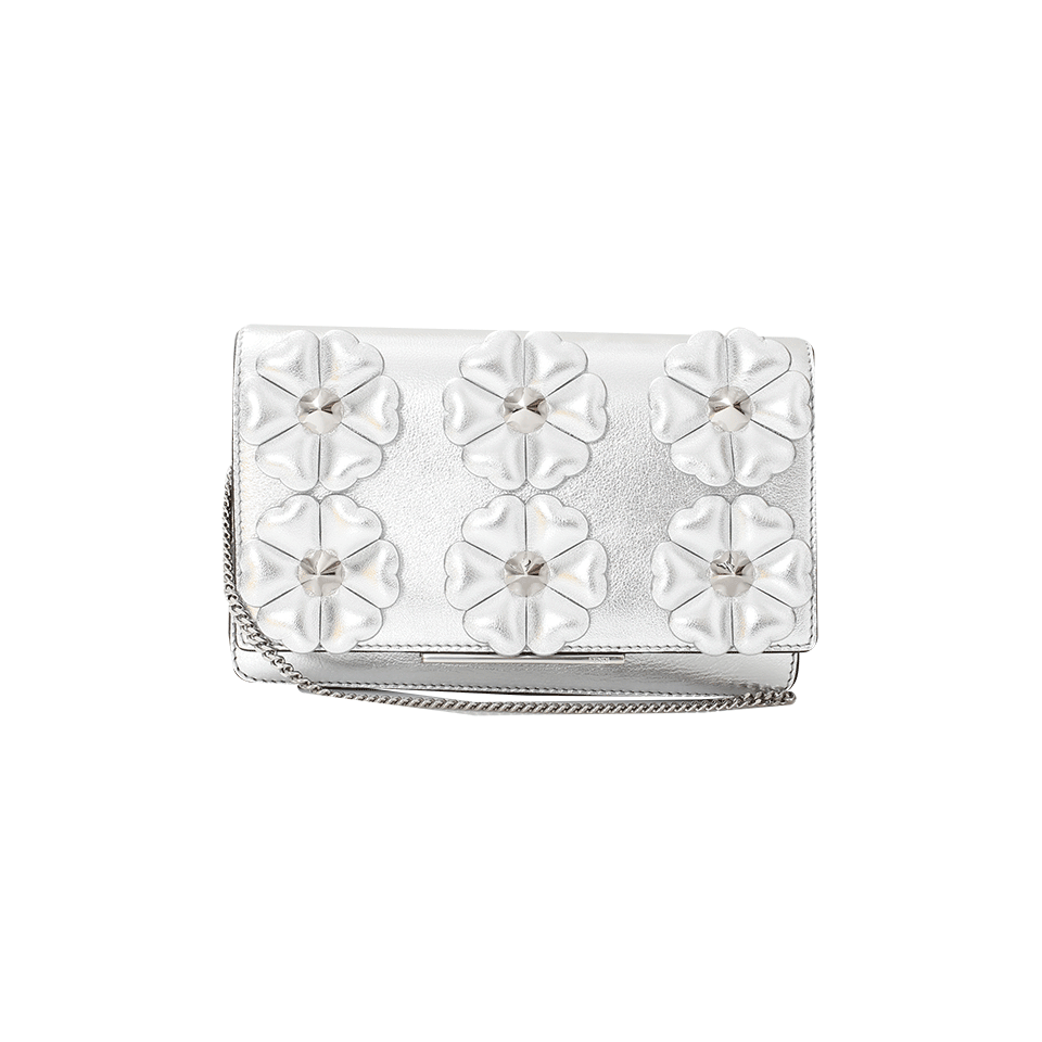 FENDI-Metallic Chain Wallet-SILVER