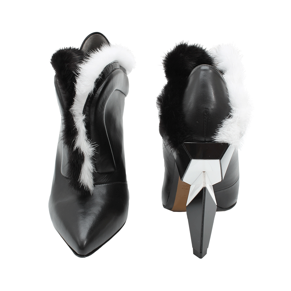 FENDI-Diamond Fur Trim Bootie-