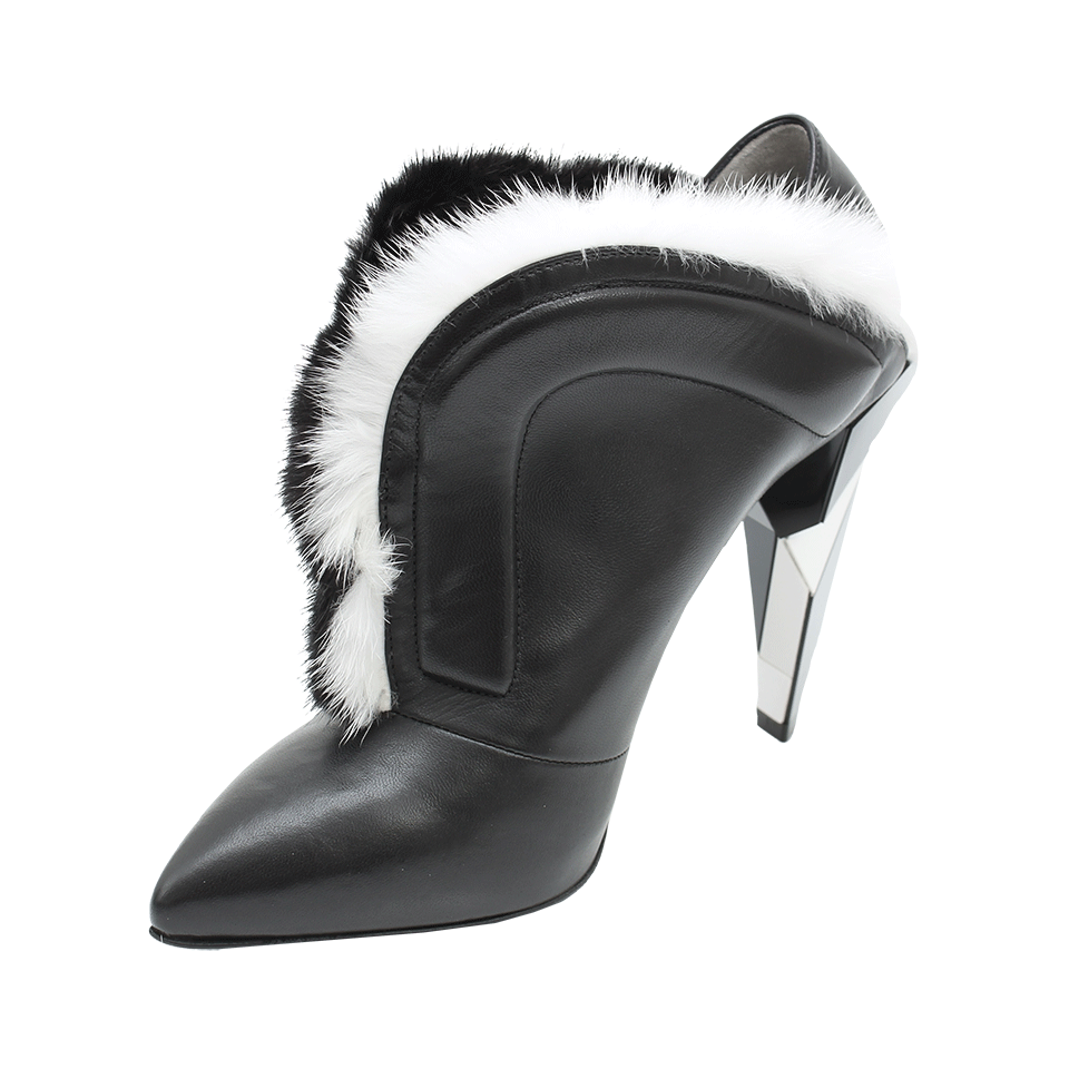 FENDI-Diamond Fur Trim Bootie-