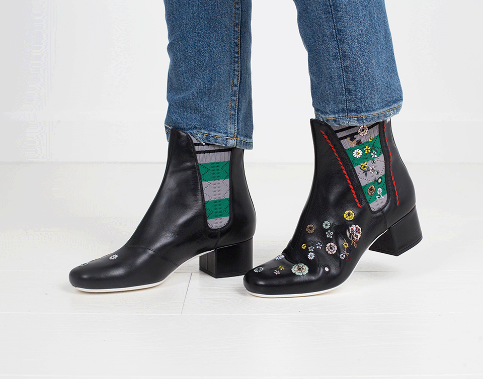 FENDI-Marie Antionette Embroidered Bootie-