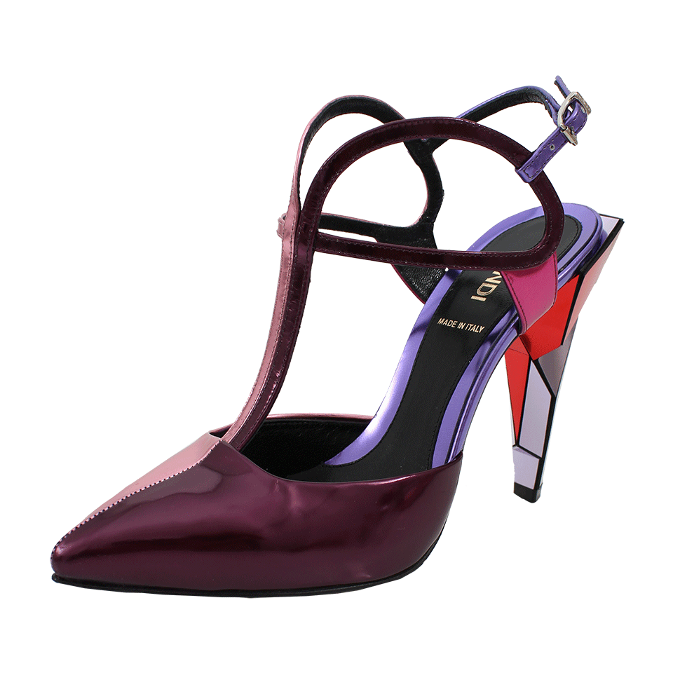 FENDI-T-Strap Diamond Sandal-