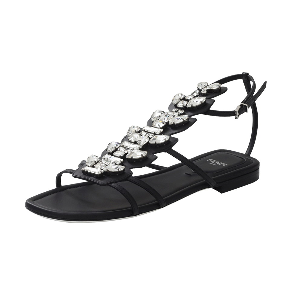 FENDI-Croc Flat Sandal-