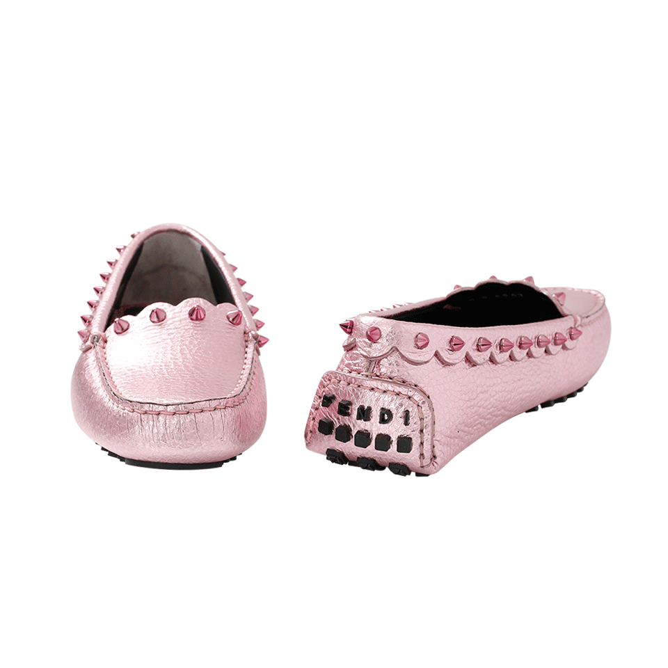 FENDI-Metallic Spike Loafer-