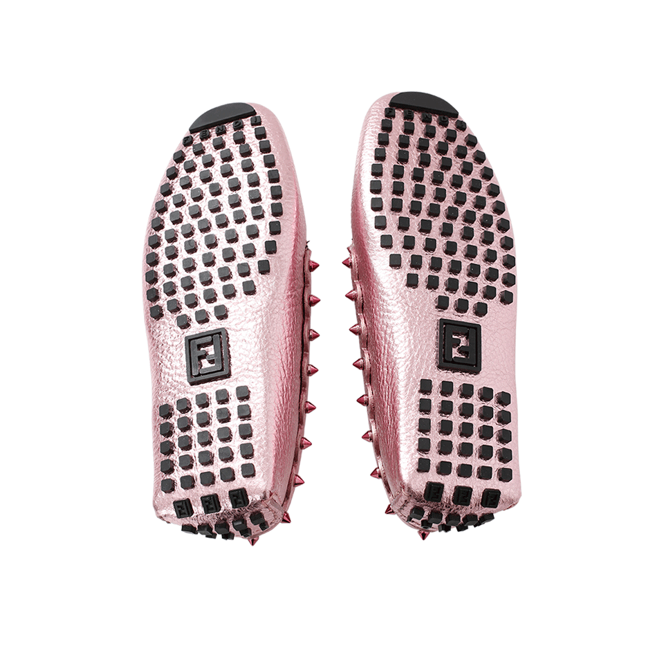 FENDI-Metallic Spike Loafer-