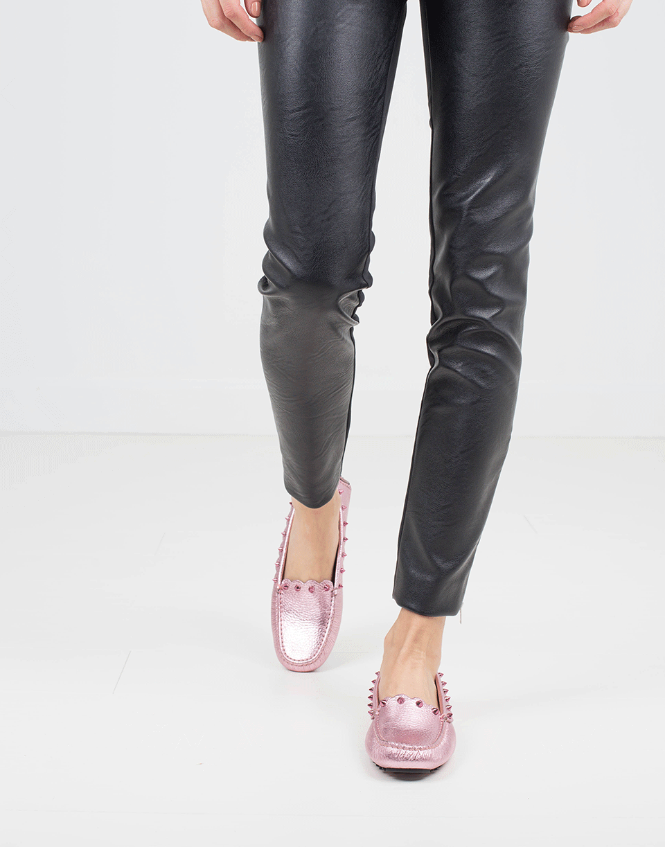 FENDI-Metallic Spike Loafer-