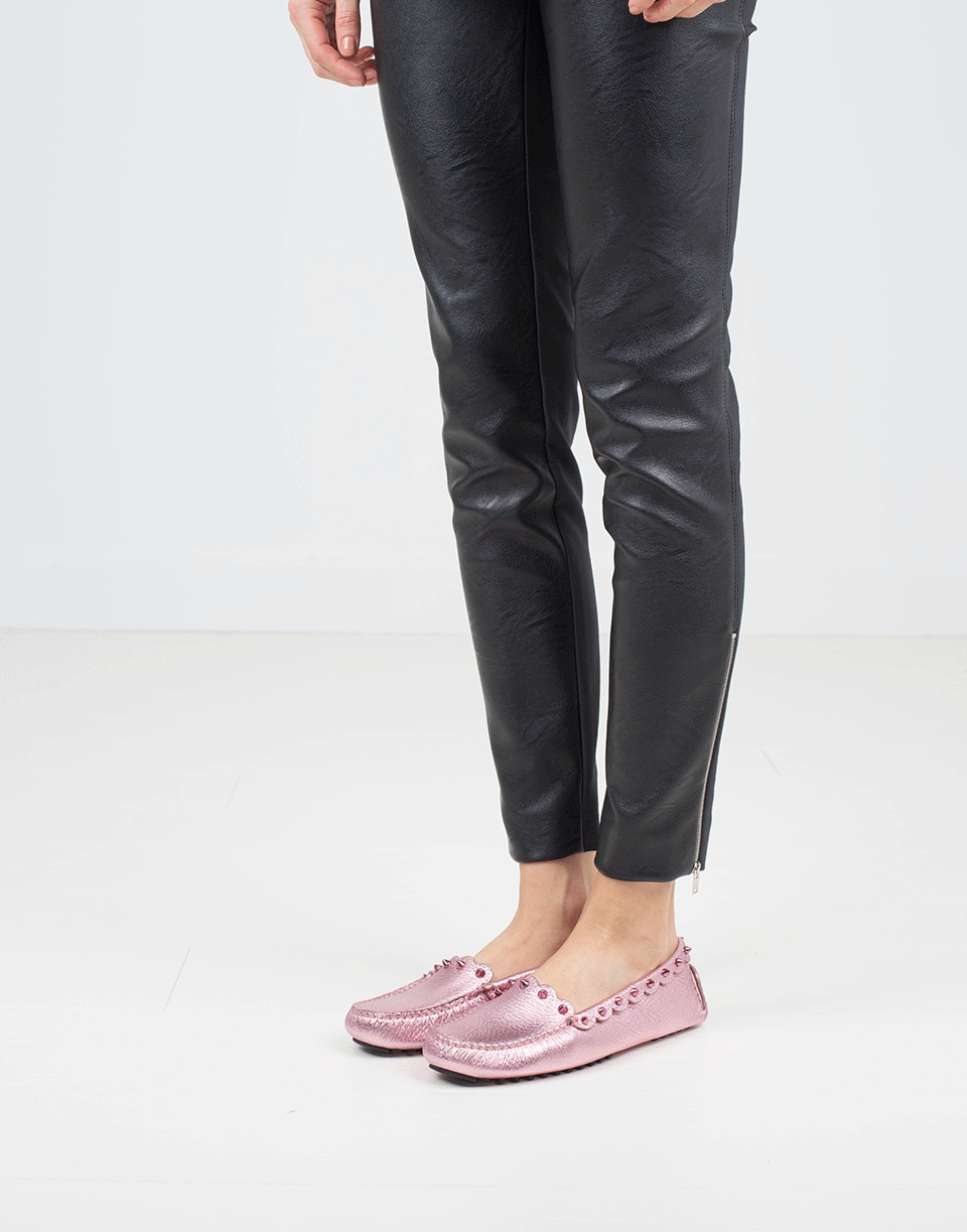 FENDI-Metallic Spike Loafer-