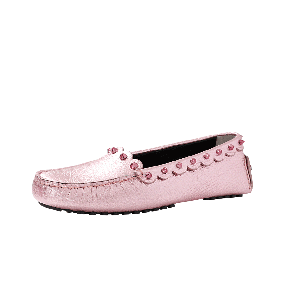 FENDI-Metallic Spike Loafer-