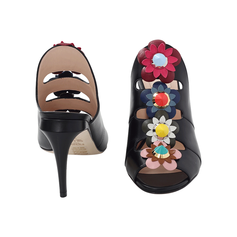 FENDI-Flower Embellished Mule-