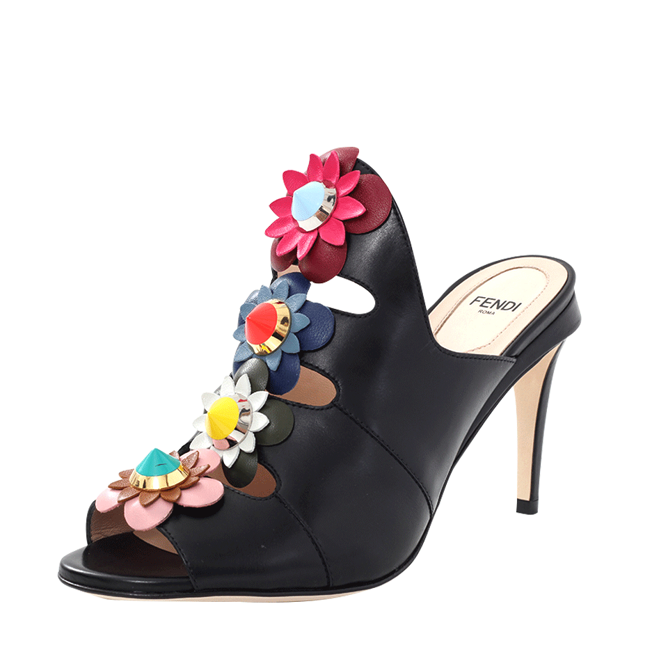 FENDI-Flower Embellished Mule-