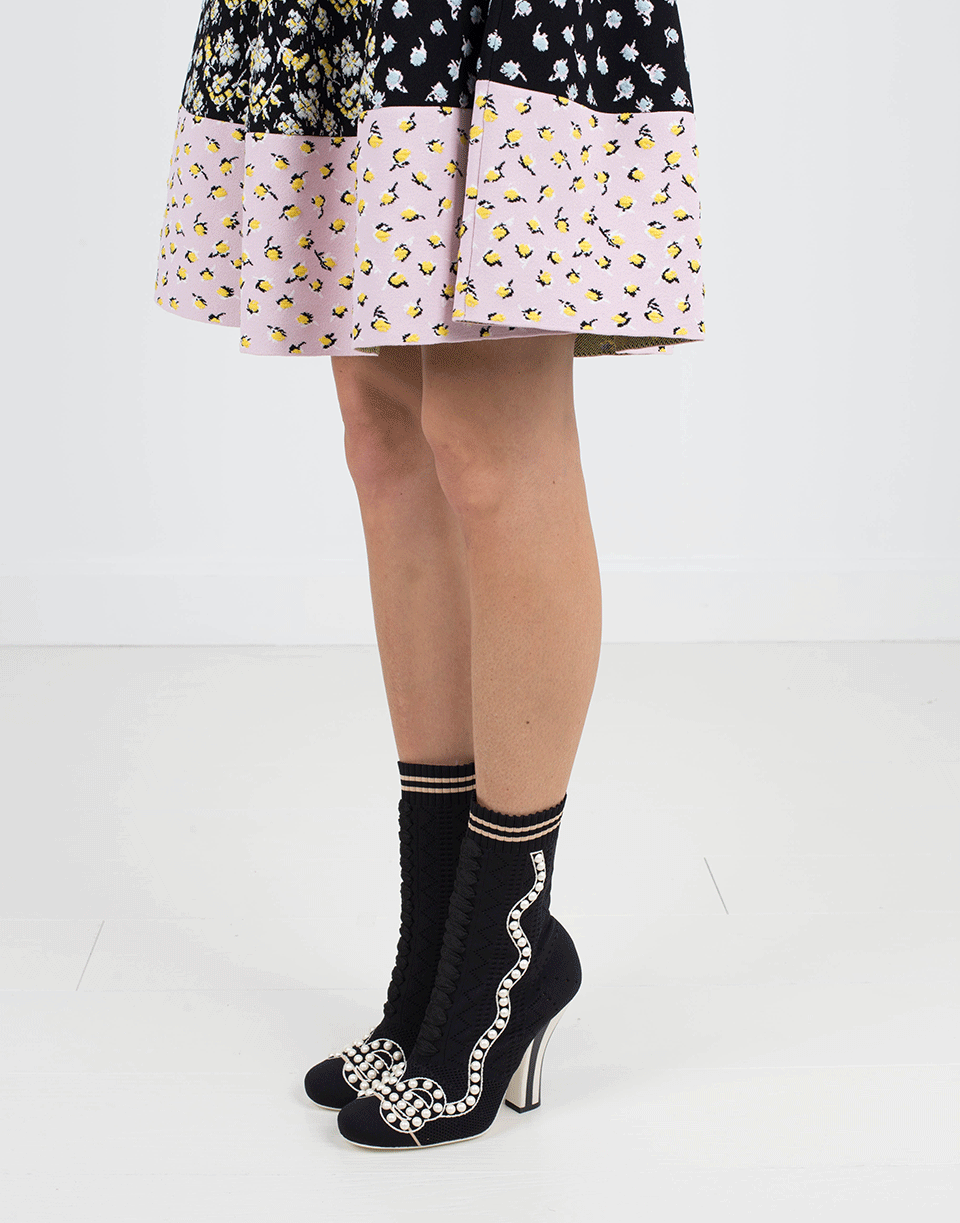FENDI-Pearl Bow Bootie-