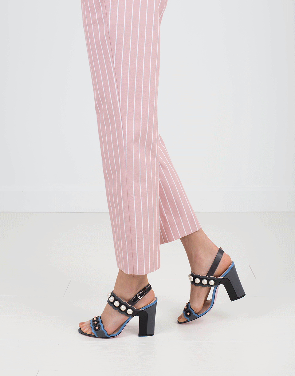 FENDI-Pearl Floral Double Strap Sandal-