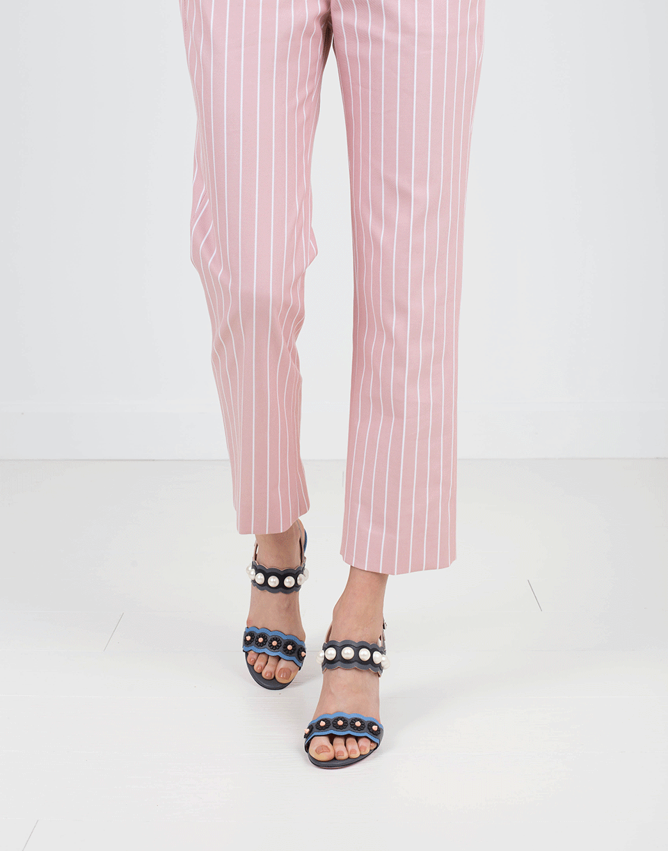 FENDI-Pearl Floral Double Strap Sandal-
