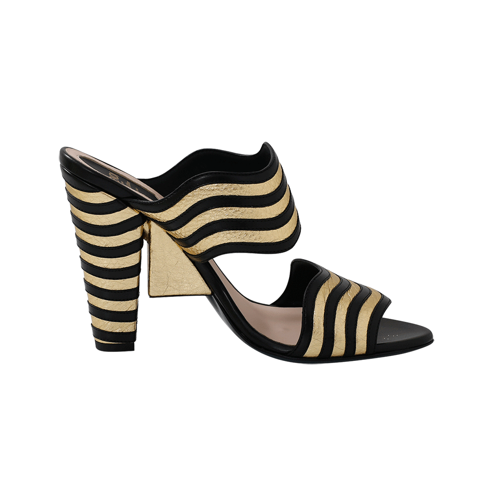 FENDI-Gold Wave Slide Sandal-