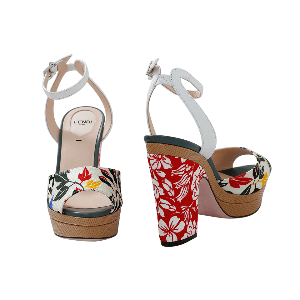 FENDI-Floral Print Sandal-