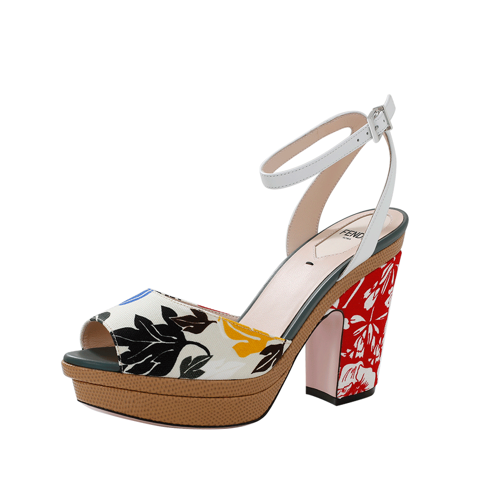 FENDI-Floral Print Sandal-