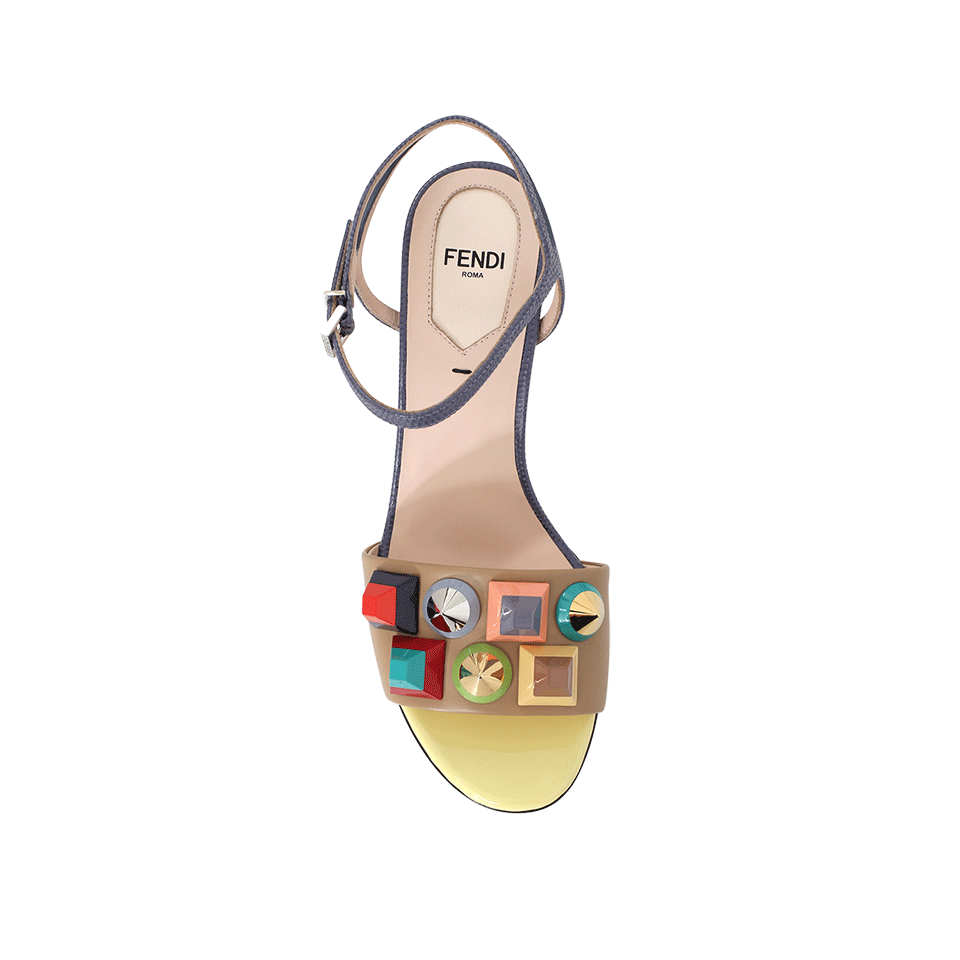 FENDI-Rainbow Ankle Strap Wedge-
