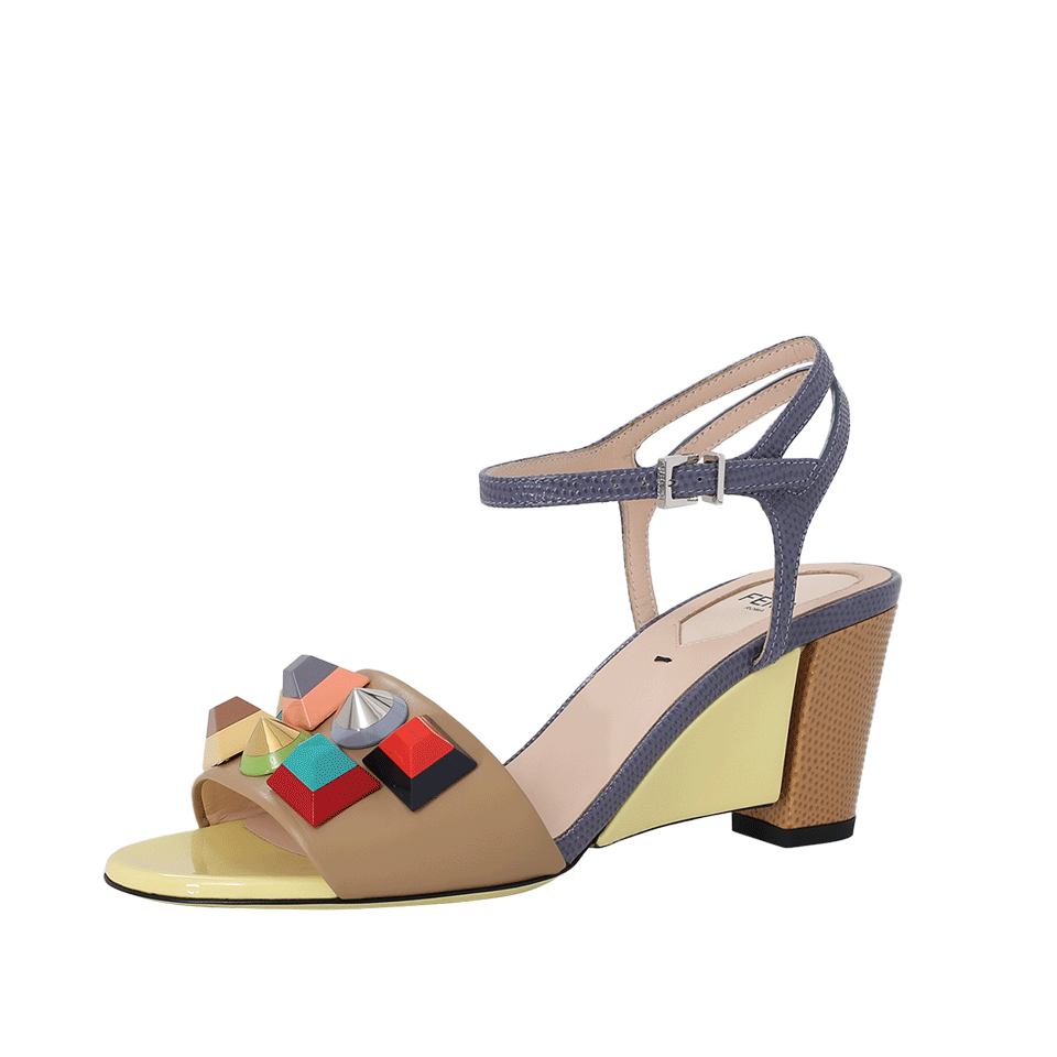 FENDI-Rainbow Ankle Strap Wedge-