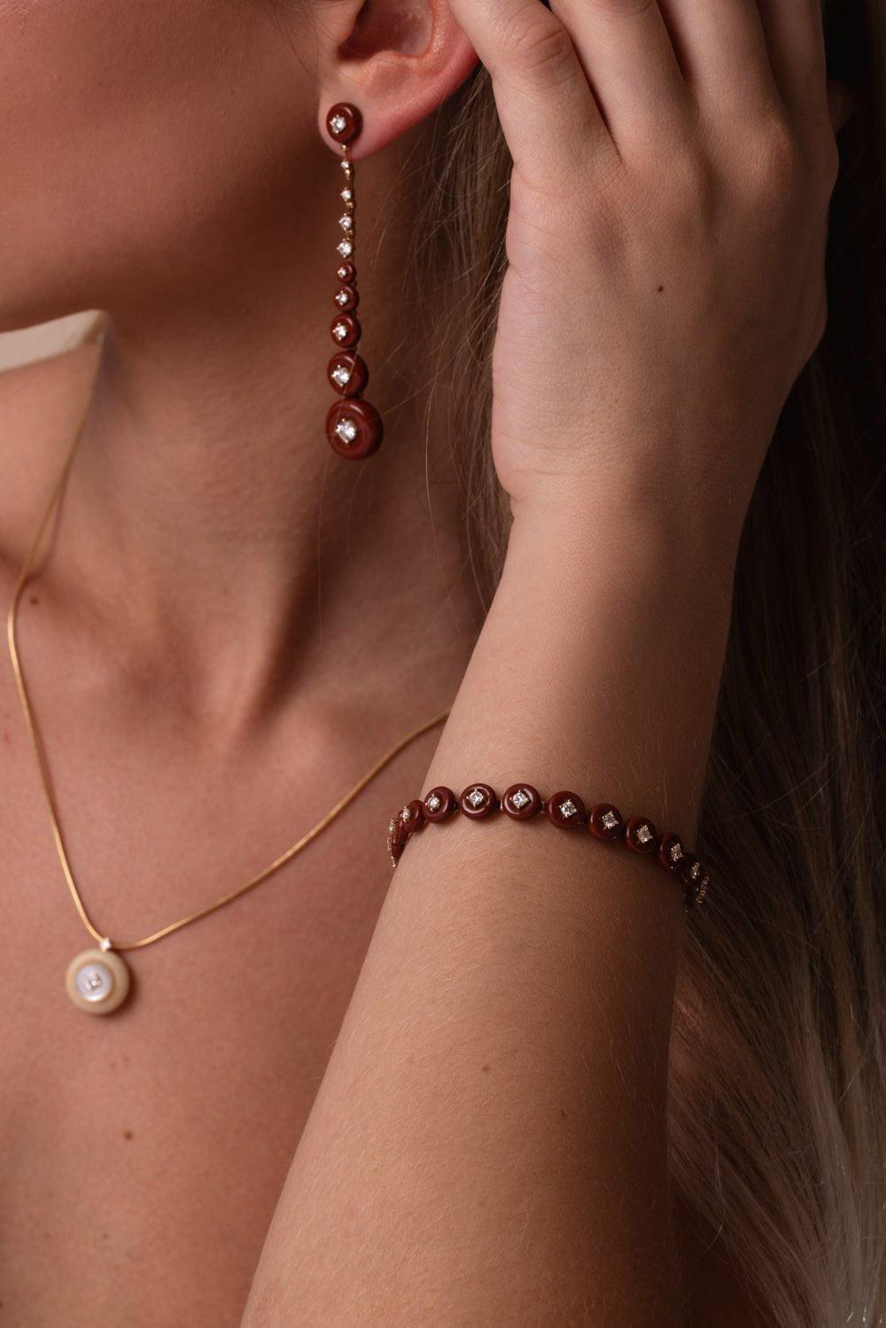 FERNANDO JORGE-Small Jasper Surrounding Bracelet-ROSE GOLD