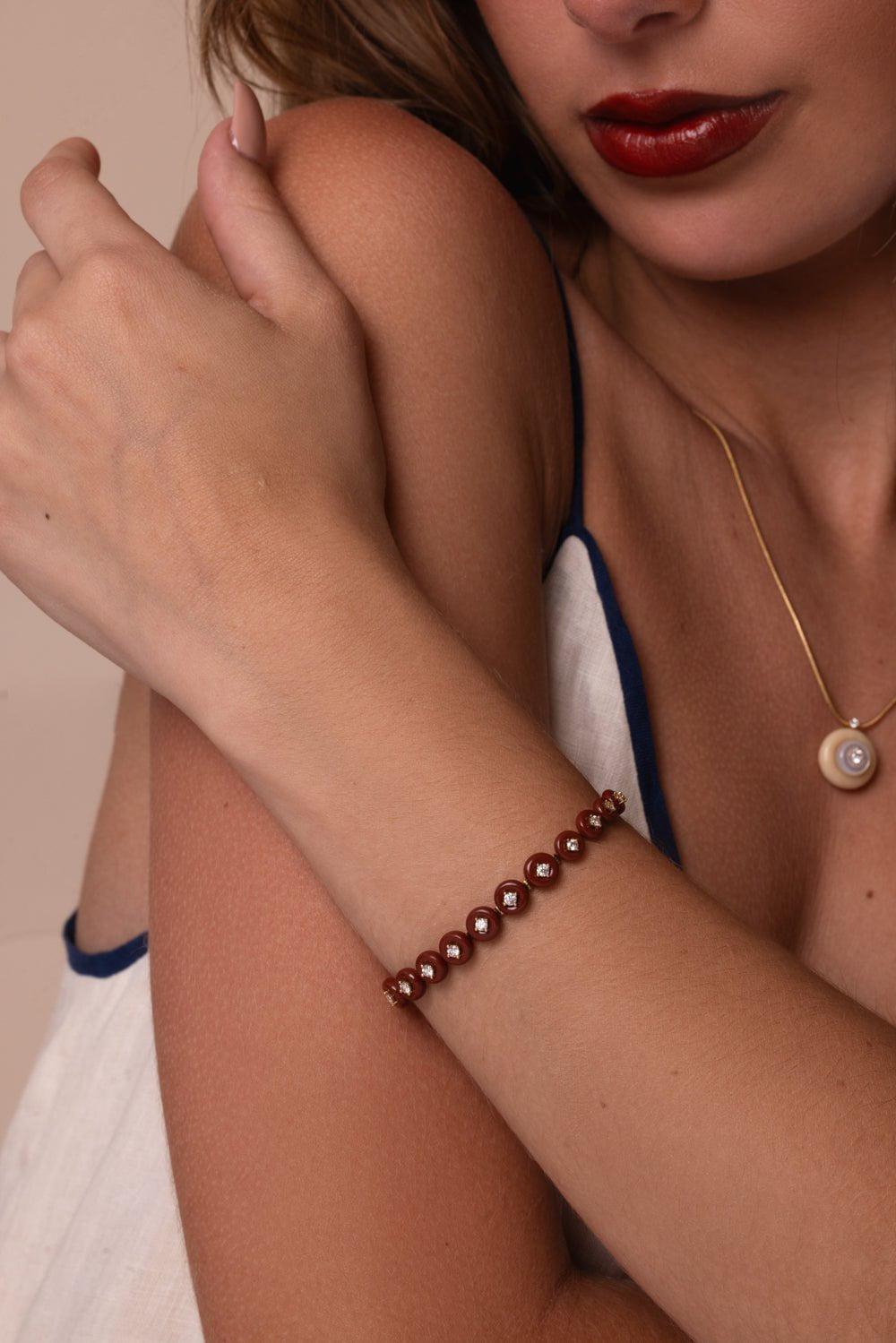 FERNANDO JORGE-Small Jasper Surrounding Bracelet-ROSE GOLD