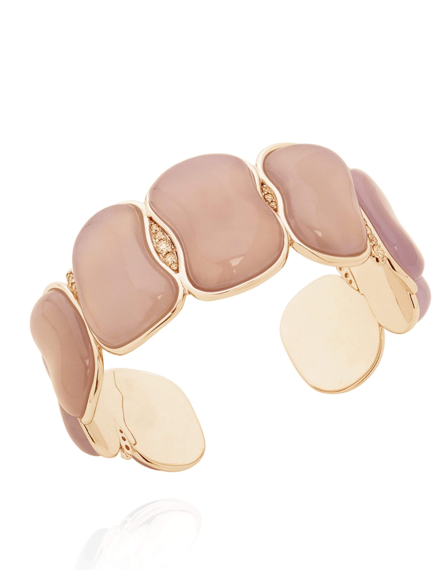 FERNANDO JORGE-Fluid Diamonds and Rose Quartz Chain Cuff-ROSE GOLD