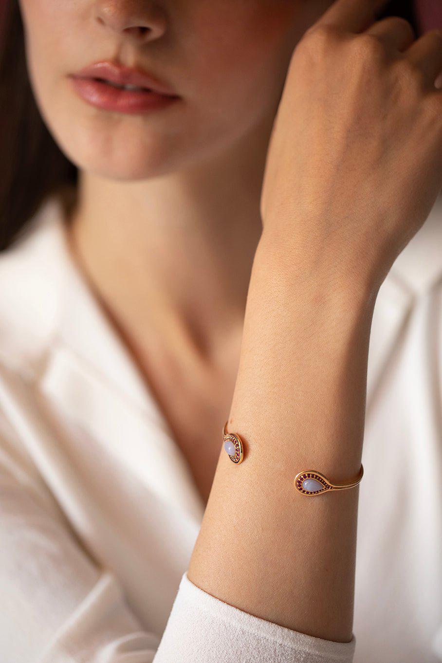 FERNANDO JORGE-Fluid Framed Stone Bracelet-ROSE GOLD
