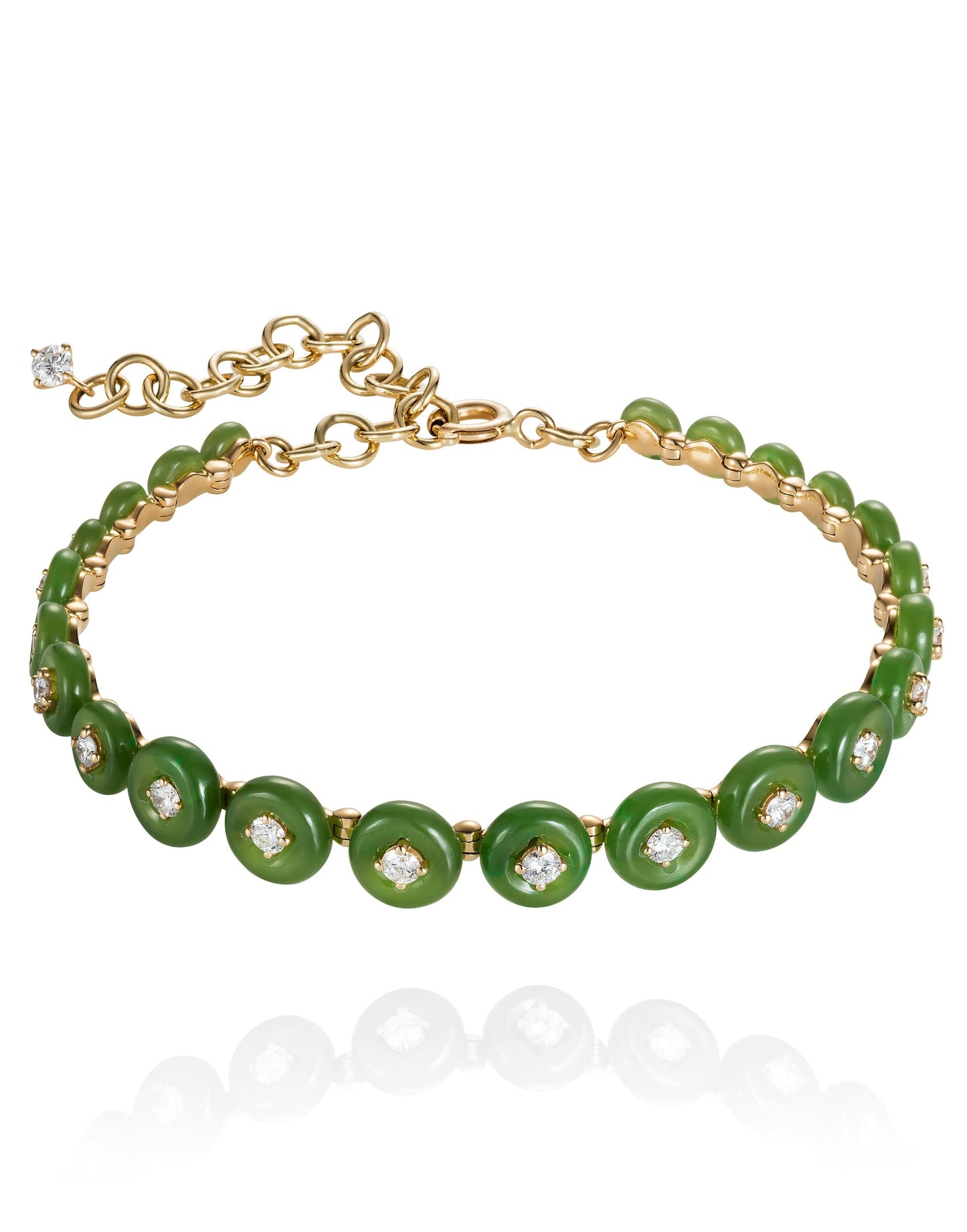 FERNANDO JORGE-Surrounding Small Jade Bracelet-YELLOW GOLD