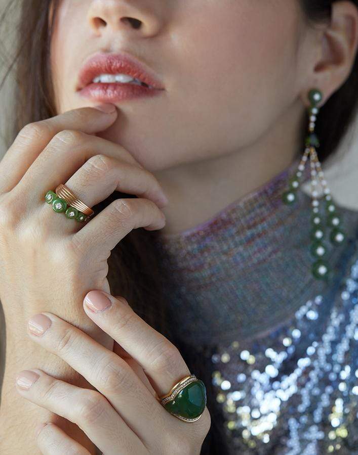 FERNANDO JORGE-Stream Lines Wave Band Ring-ROSE GOLD