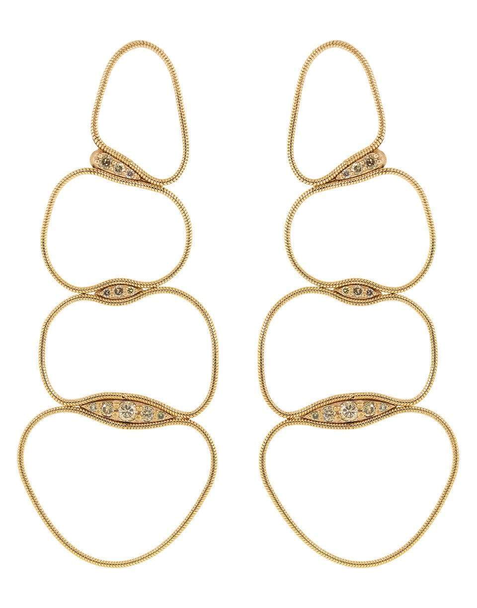 FERNANDO JORGE-Brown Diamond Fluid Chain Earrings-ROSE GOLD