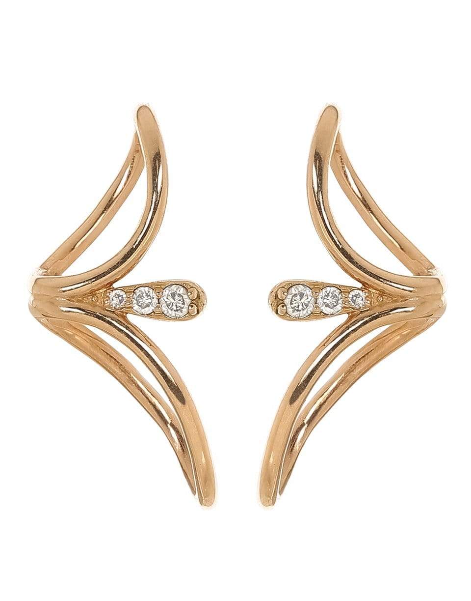 FERNANDO JORGE-Fluid Diamonds Lobe Earrings-ROSE GOLD