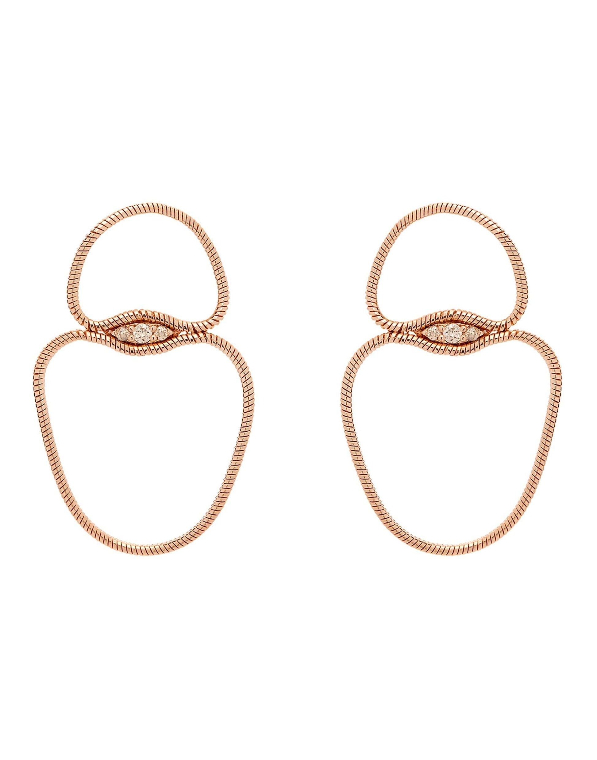 FERNANDO JORGE-Fluid Diamonds Small Chain Earrings-ROSE GOLD