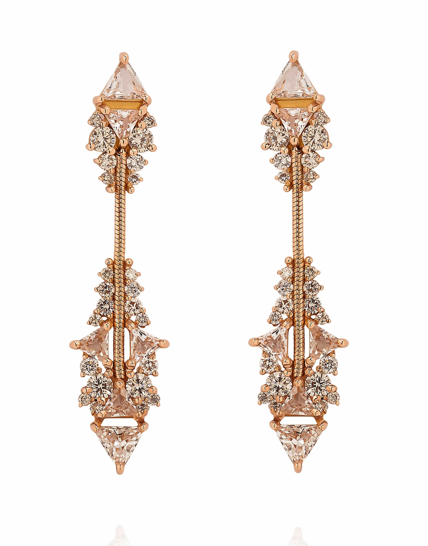 FERNANDO JORGE-Fusion Short Arrow Earrings-ROSE GOLD