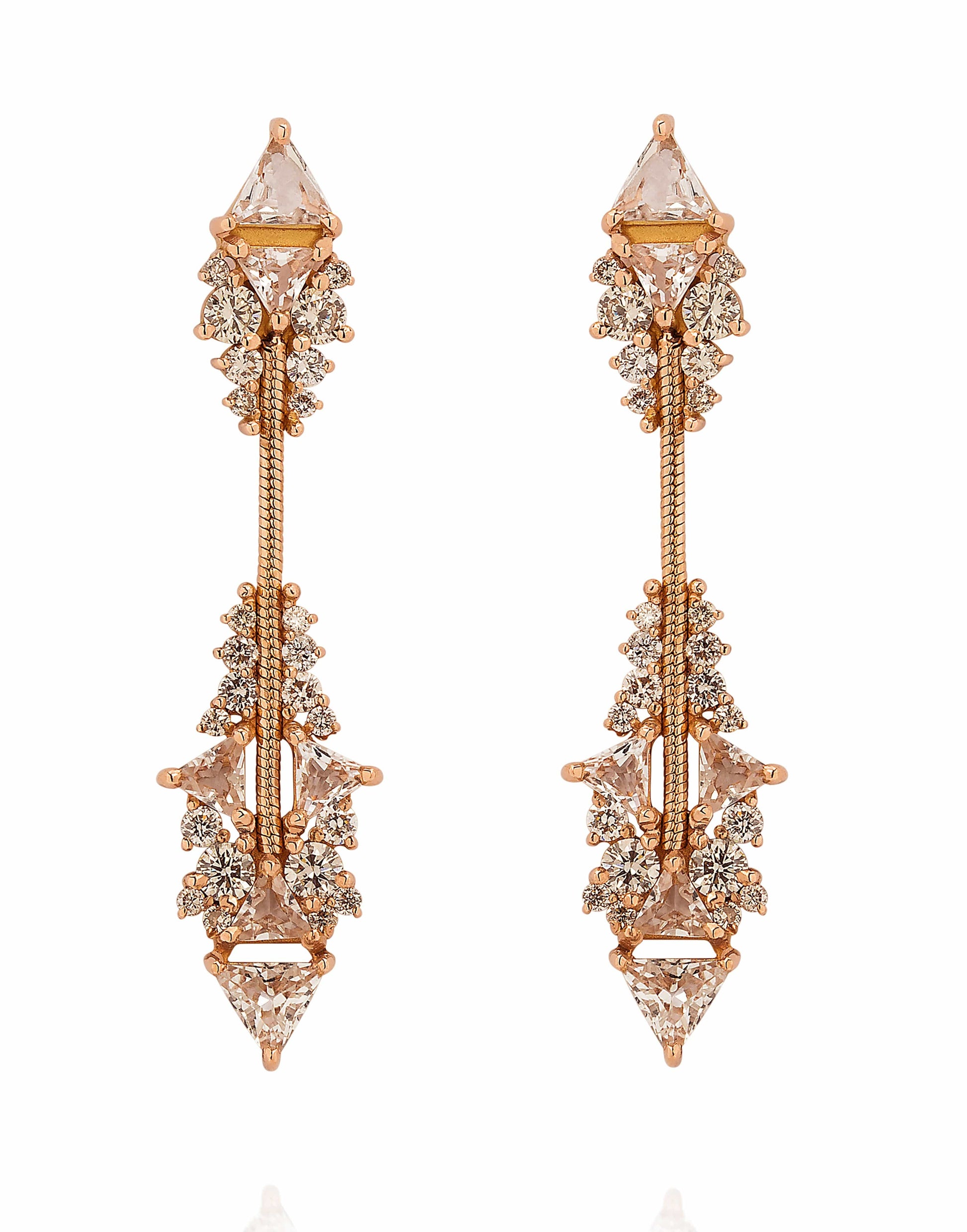 FERNANDO JORGE-Fusion Short Arrow Earrings-ROSE GOLD