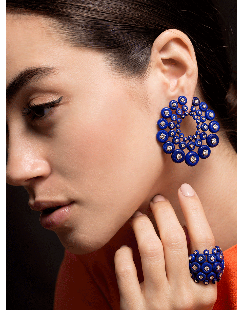 FERNANDO JORGE-Lapis Galaxy Earrings-ROSE GOLD