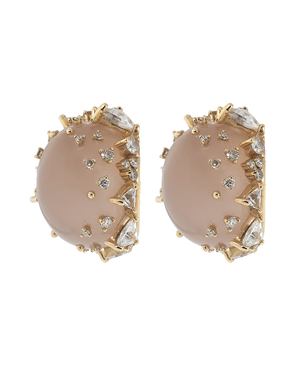 FERNANDO JORGE-Pink Quartz and Diamond Fusion Earrings-ROSE GOLD