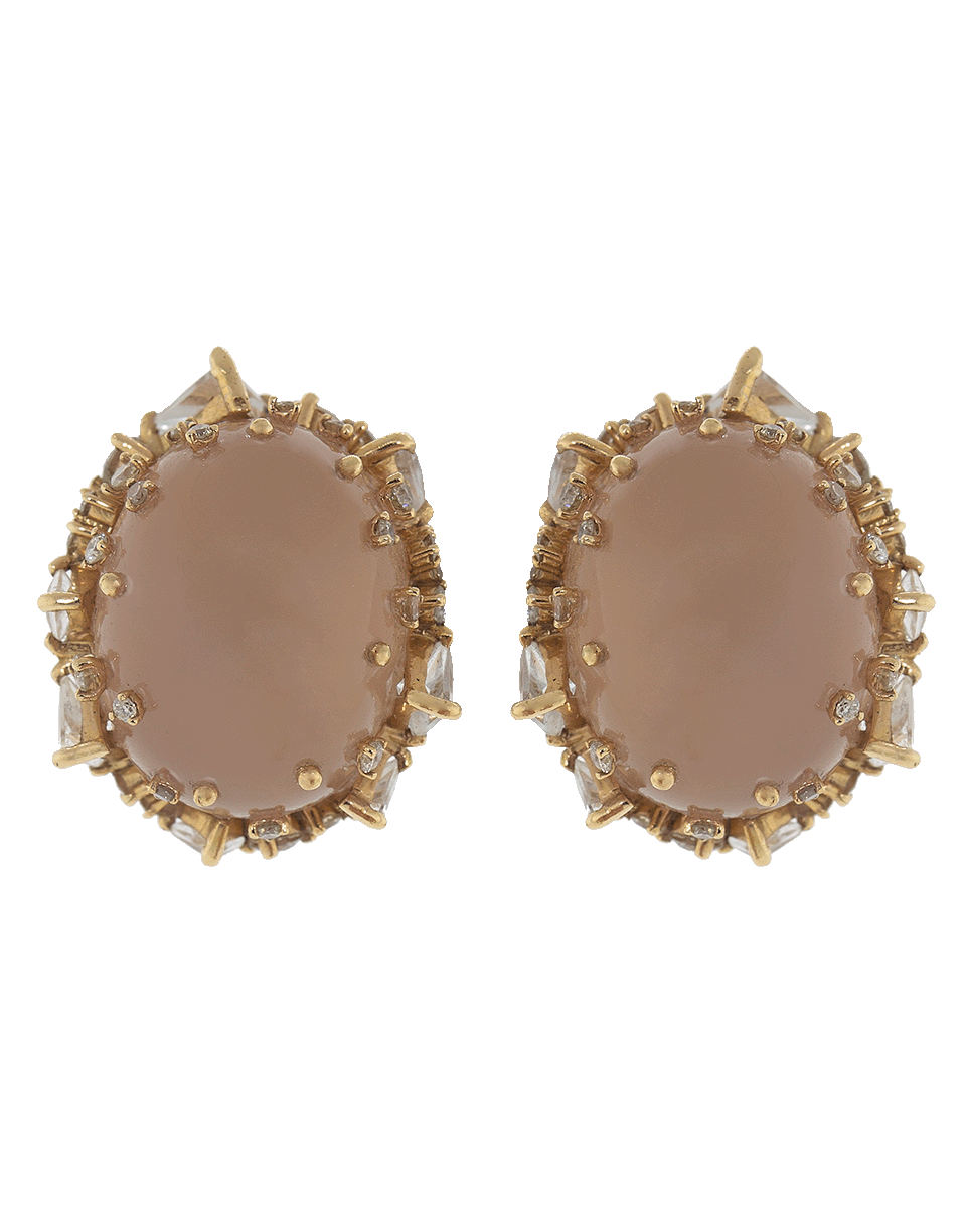FERNANDO JORGE-Pink Quartz and Diamond Fusion Earrings-ROSE GOLD