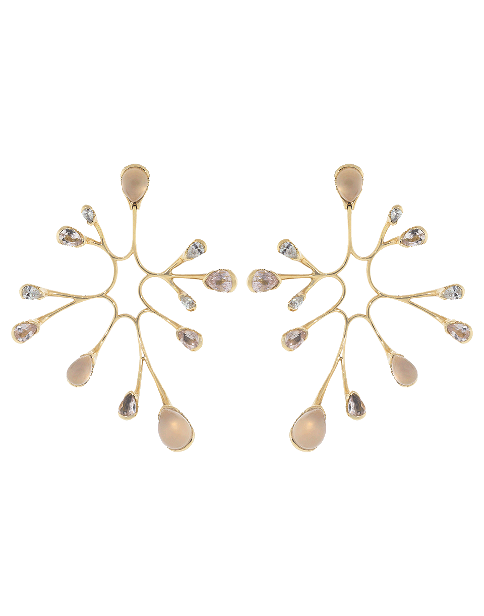 FERNANDO JORGE-Pink Tourmaline Algae Earrings-ROSE GOLD