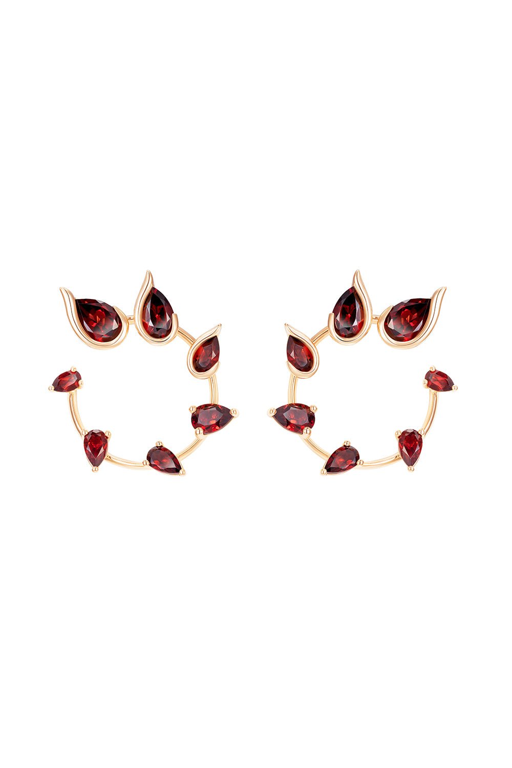FERNANDO JORGE-Small Garnet Flicker Earrings-ROSE GOLD