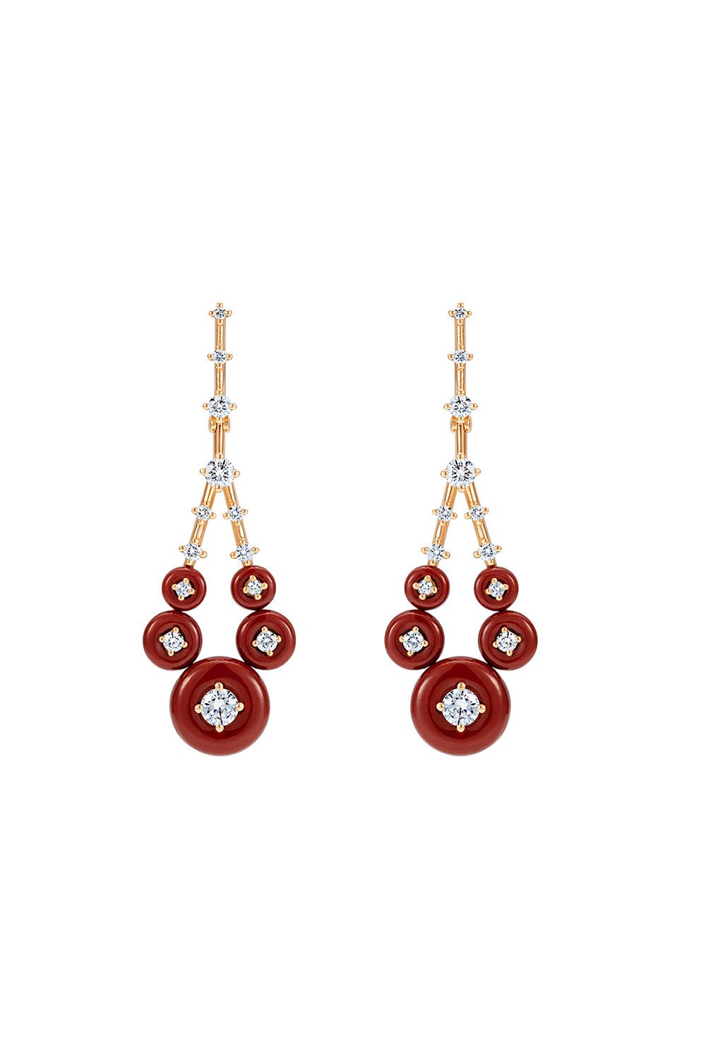 FERNANDO JORGE-Small Jasper Surrounding Gravity Earrings-ROSE GOLD