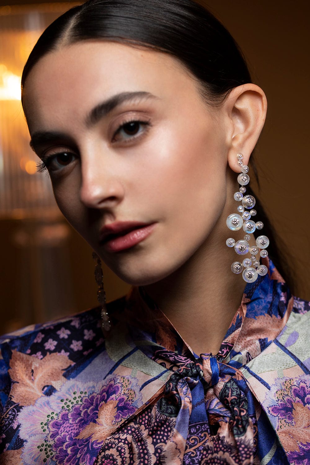 FERNANDO JORGE-Moonstone Nebula Earrings-WHITE GOLD