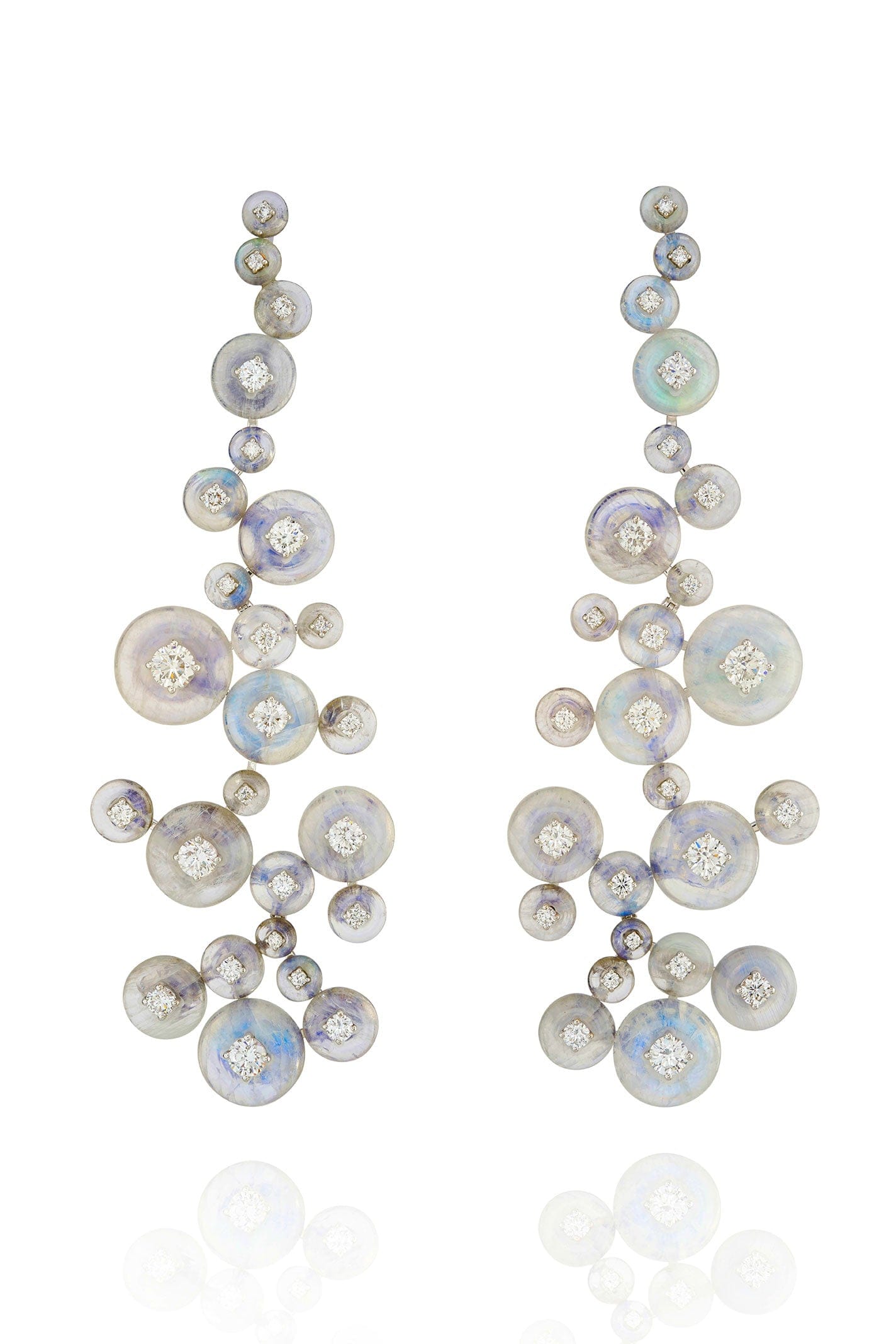 FERNANDO JORGE-Moonstone Nebula Earrings-WHITE GOLD